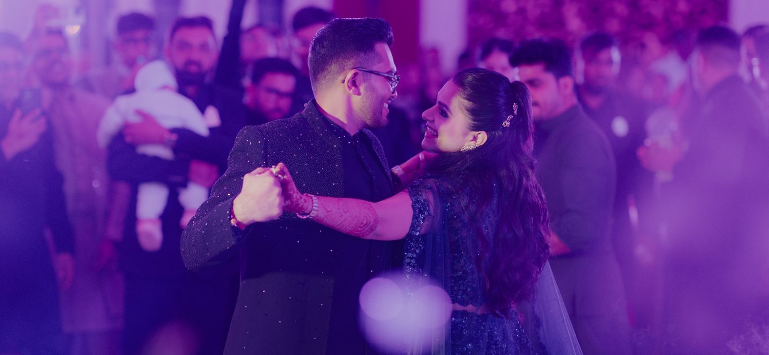 Bride and groom posing during golden hour for a cinematic wedding photoshoot by Beats in the Moment