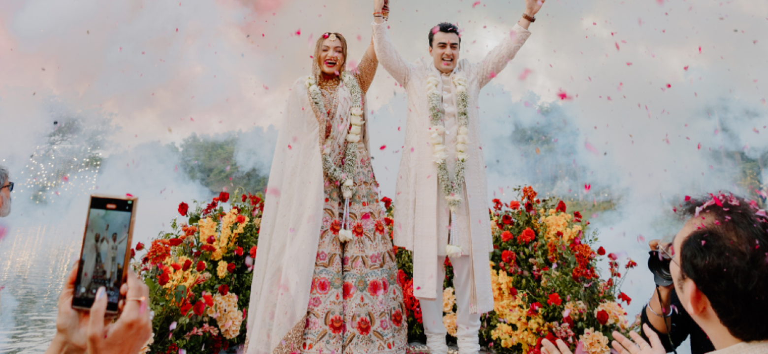Wedding photographer capturing candid moments