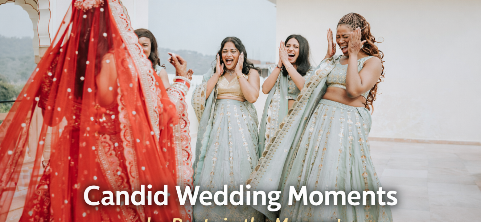 Candid wedding photography by Beats in the Moment best wedding photographer in Mumbai capturing bridesmaids reaction