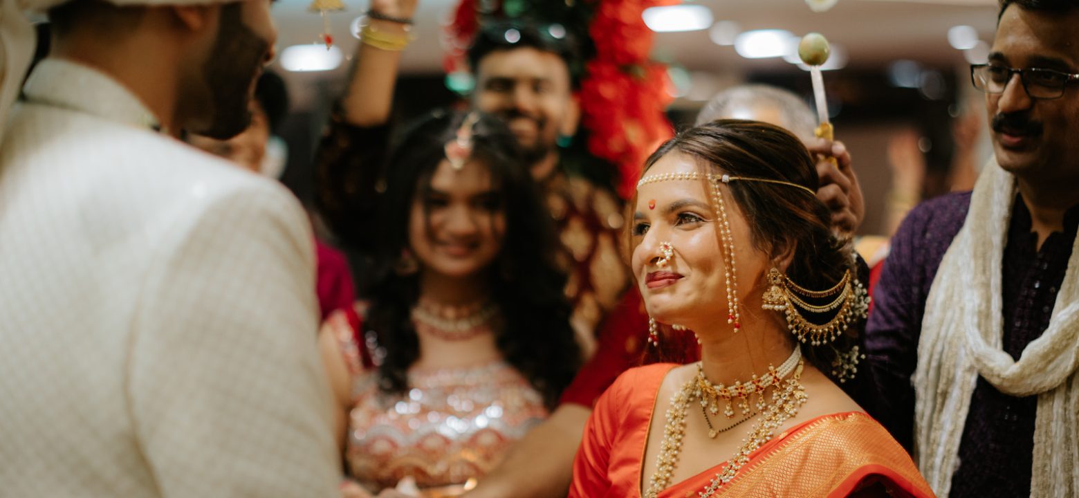 Bride and groom sharing a romantic moment captured by Beats In The Moment, professional wedding photography team